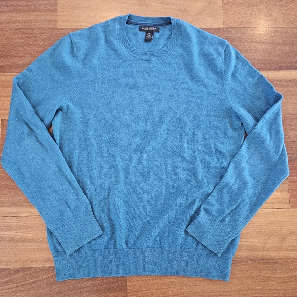 Banana Republic Cotton Cashmere Sweater Crew Neck Dark Teal Pullover Mens Med - Picture 1 of 10